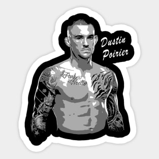 dustin poirier black and white Sticker